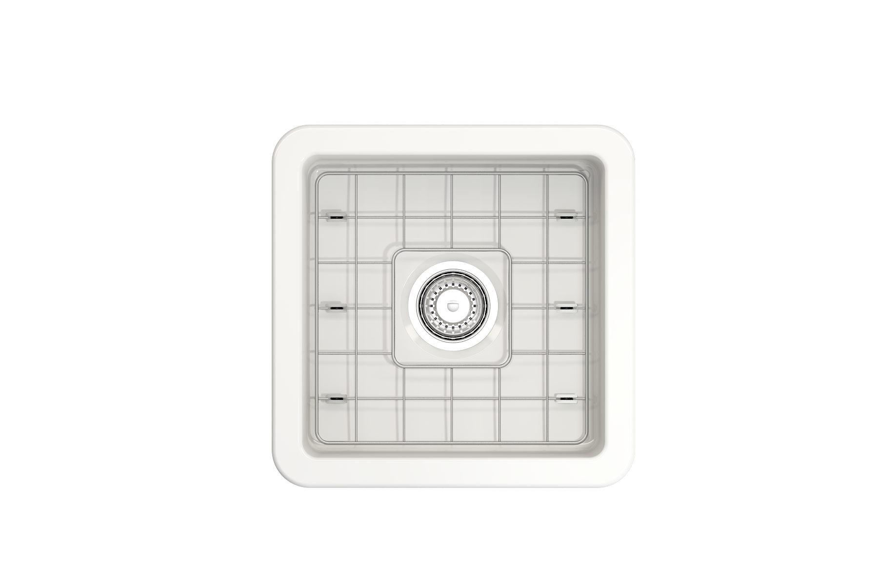 BOCCHI Sotto 18" Fireclay Undermount Single Bowl Bar Sink with Protective Bottom Grid and Strainer, White, 1359-001-0120