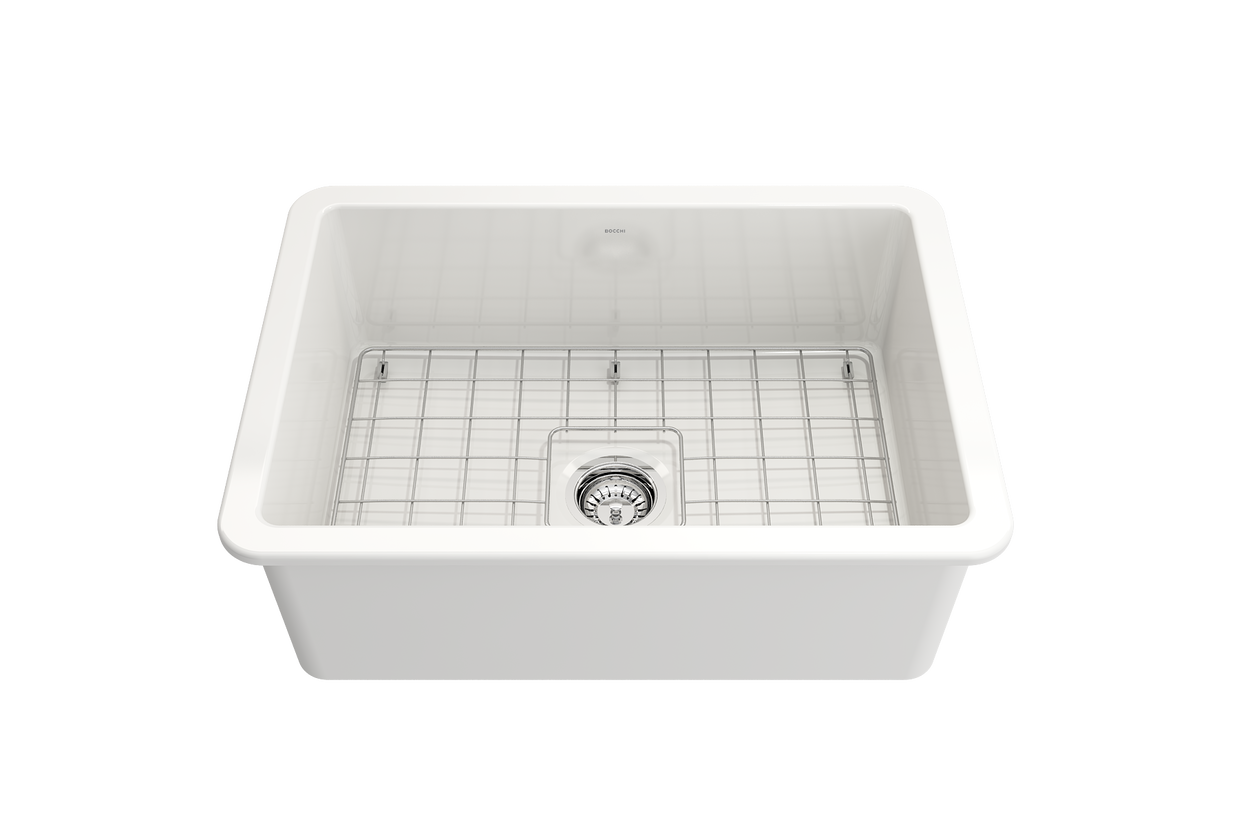 山水27 BOCCHI Sotto Dual-Mount Fireclay 27 in. Single Bowl Kitchen