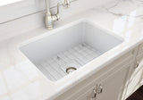 BOCCHI Sotto 27" Fireclay Dual Mount Single Bowl Kitchen Sink, Matte White, 1360-002-0120