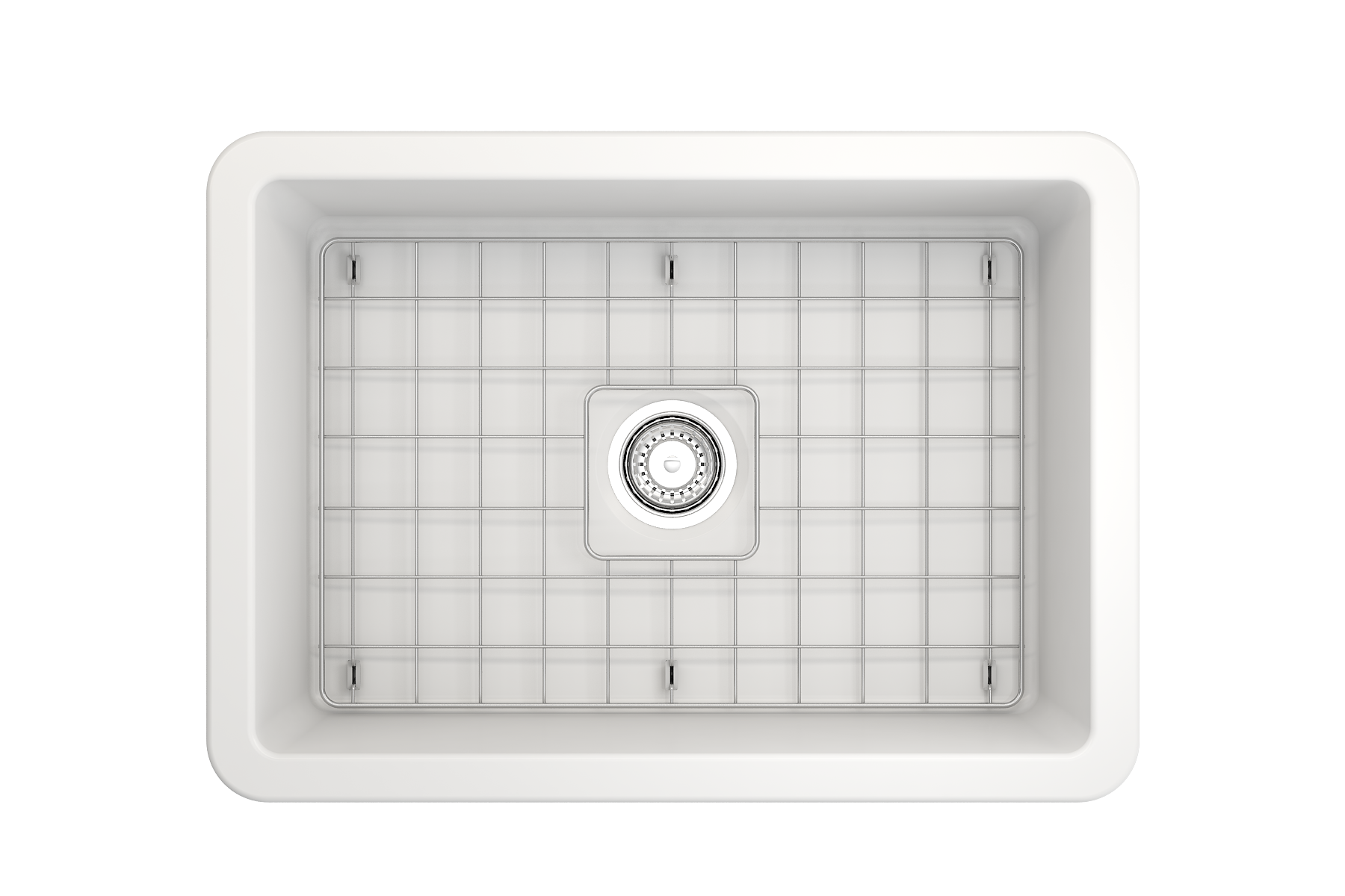 BOCCHI Sotto 27" Fireclay Dual Mount Single Bowl Kitchen Sink, Matte White, 1360-002-0120