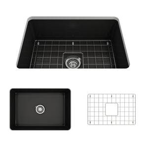Alternate Image for BOCCHI Sotto 27" Fireclay Dual Mount Single Bowl Kitchen Sink, Matte Black, 1360-004-0120