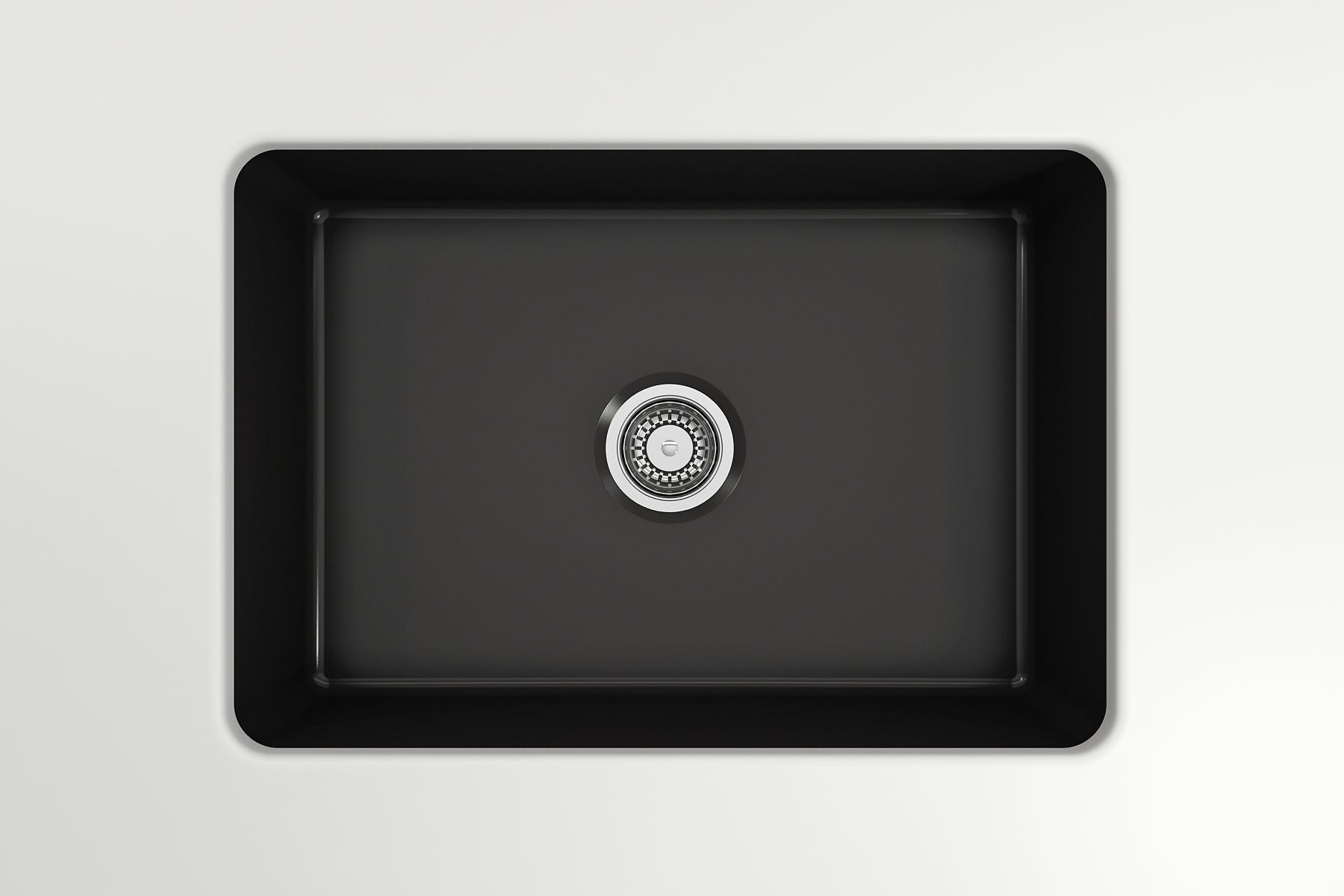 BOCCHI Sotto 27" Fireclay Dual Mount Single Bowl Kitchen Sink, Matte Black, 1360-004-0120