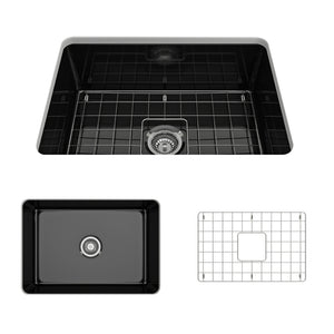 Alternate Image for BOCCHI Sotto 27" Fireclay Dual Mount Single Bowl Kitchen Sink, Black, 1360-005-0120