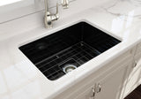 BOCCHI Sotto 27" Fireclay Undermount Single Bowl Kitchen Sink, Black, 1360-005-0120 Lifestyle Image | The Sink Boutique