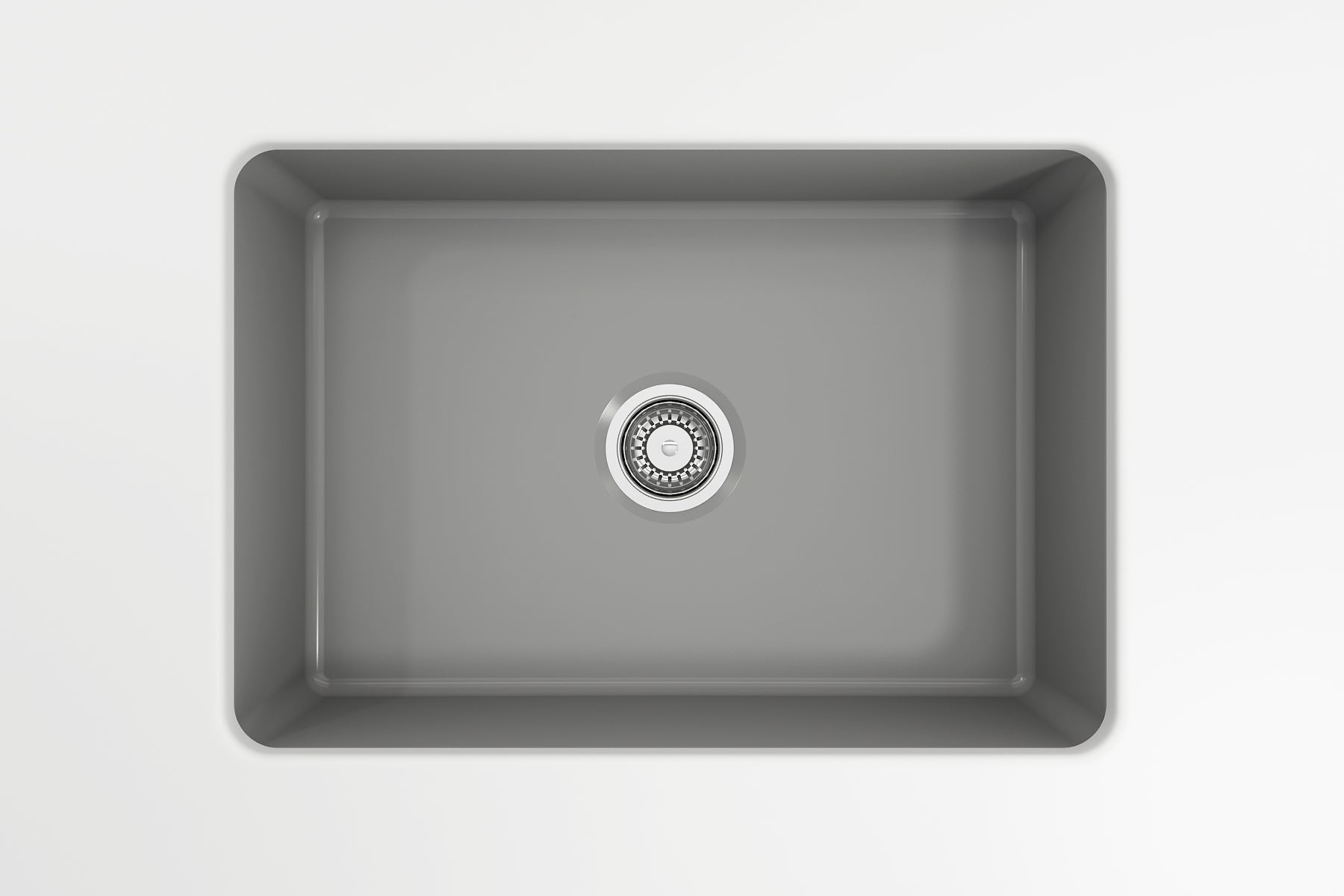 BOCCHI Sotto 27" Fireclay Dual Mount Single Bowl Kitchen Sink, Matte Gray, 1360-006-0120