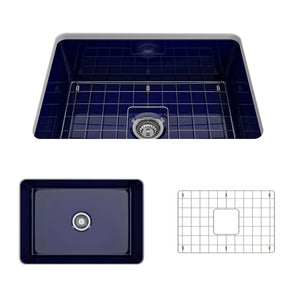 Alternate Image for BOCCHI Sotto 27" Fireclay Dual Mount Single Bowl Kitchen Sink, Sapphire Blue, 1360-010-0120