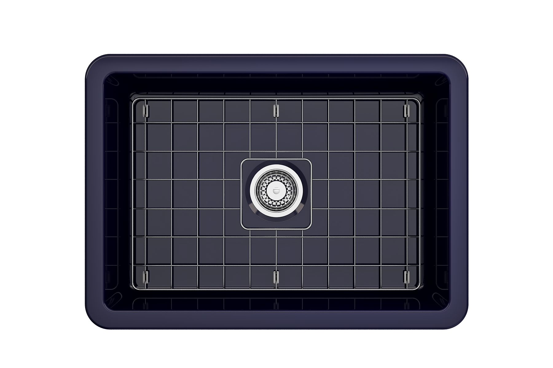 BOCCHI Sotto 27" Fireclay Dual Mount Single Bowl Kitchen Sink, Sapphire Blue, 1360-010-0120