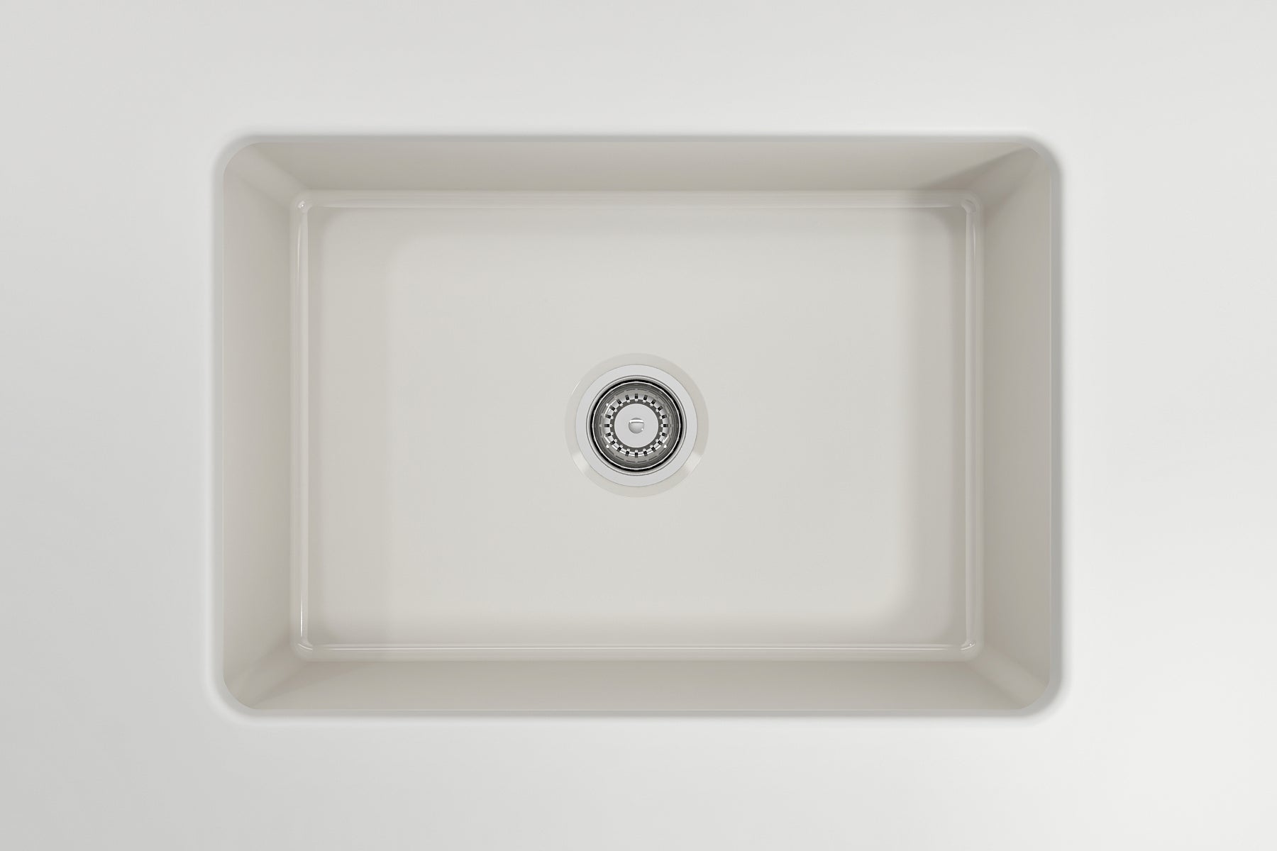 BOCCHI Sotto 27" Fireclay Dual Mount Single Bowl Kitchen Sink, Biscuit, 1360-014-0120