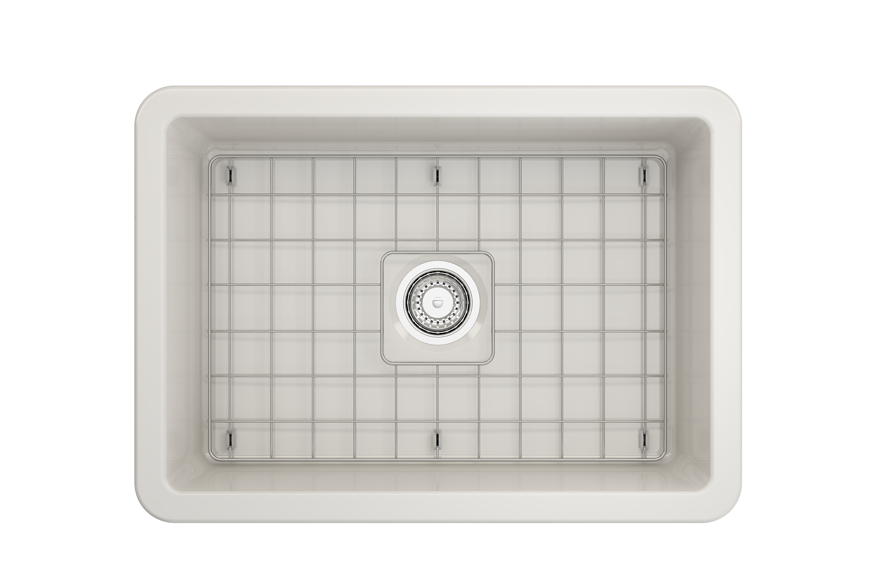 BOCCHI Sotto 27" Fireclay Dual Mount Single Bowl Kitchen Sink, Biscuit, 1360-014-0120