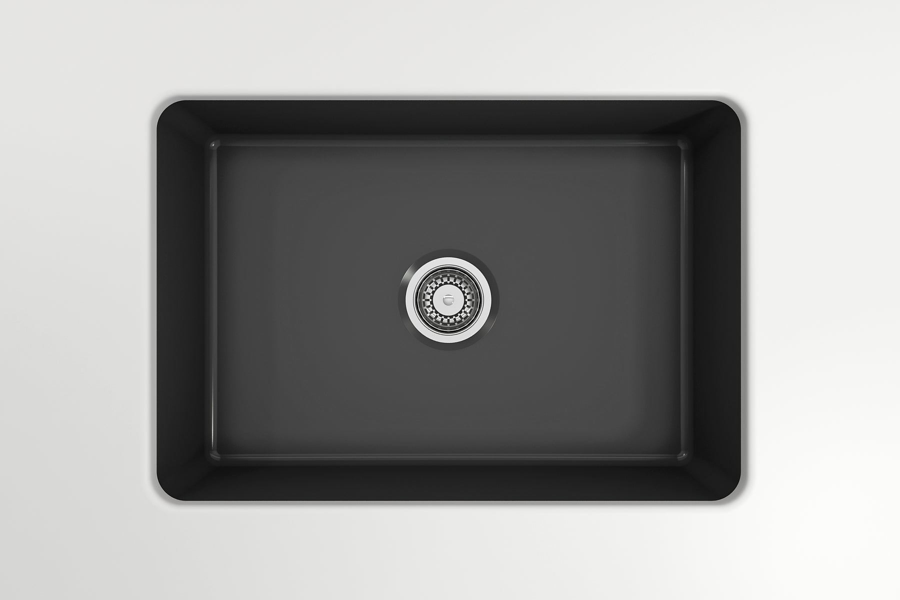 BOCCHI Sotto 27" Fireclay Dual Mount Single Bowl Kitchen Sink, Matte Dark Gray, 1360-020-0120