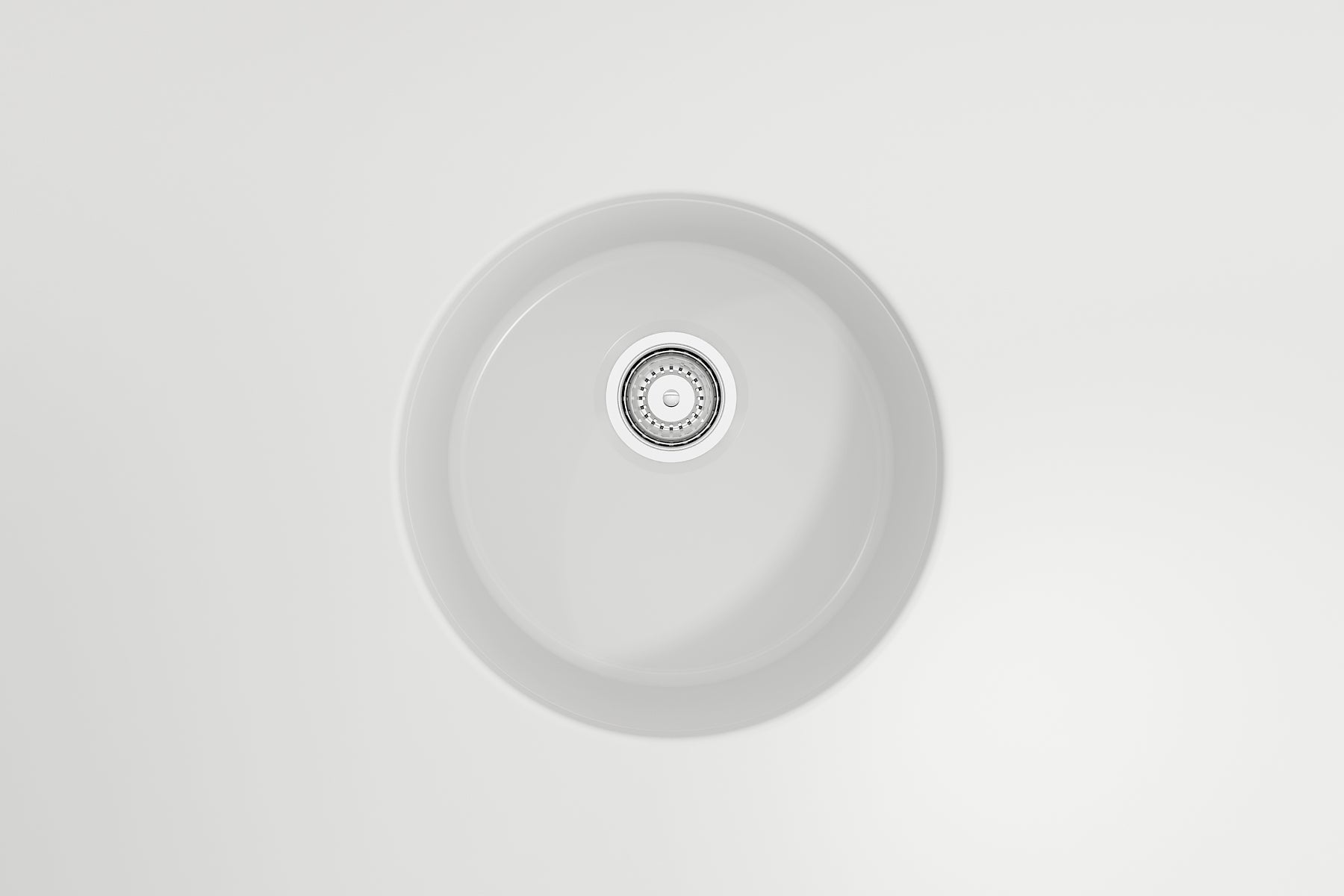 BOCCHI Sotto 18.5" Round Fireclay Undermount Single Bowl Bar Sink with Protective Bottom Grid and Strainer, Matte White, 1361-002-0120