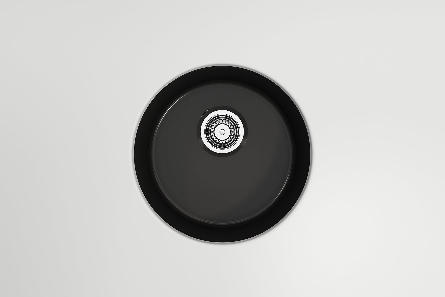 BOCCHI Sotto 18.5" Round Fireclay Undermount Single Bowl Bar Sink with Protective Bottom Grid and Strainer, Matte Black, 1361-004-0120