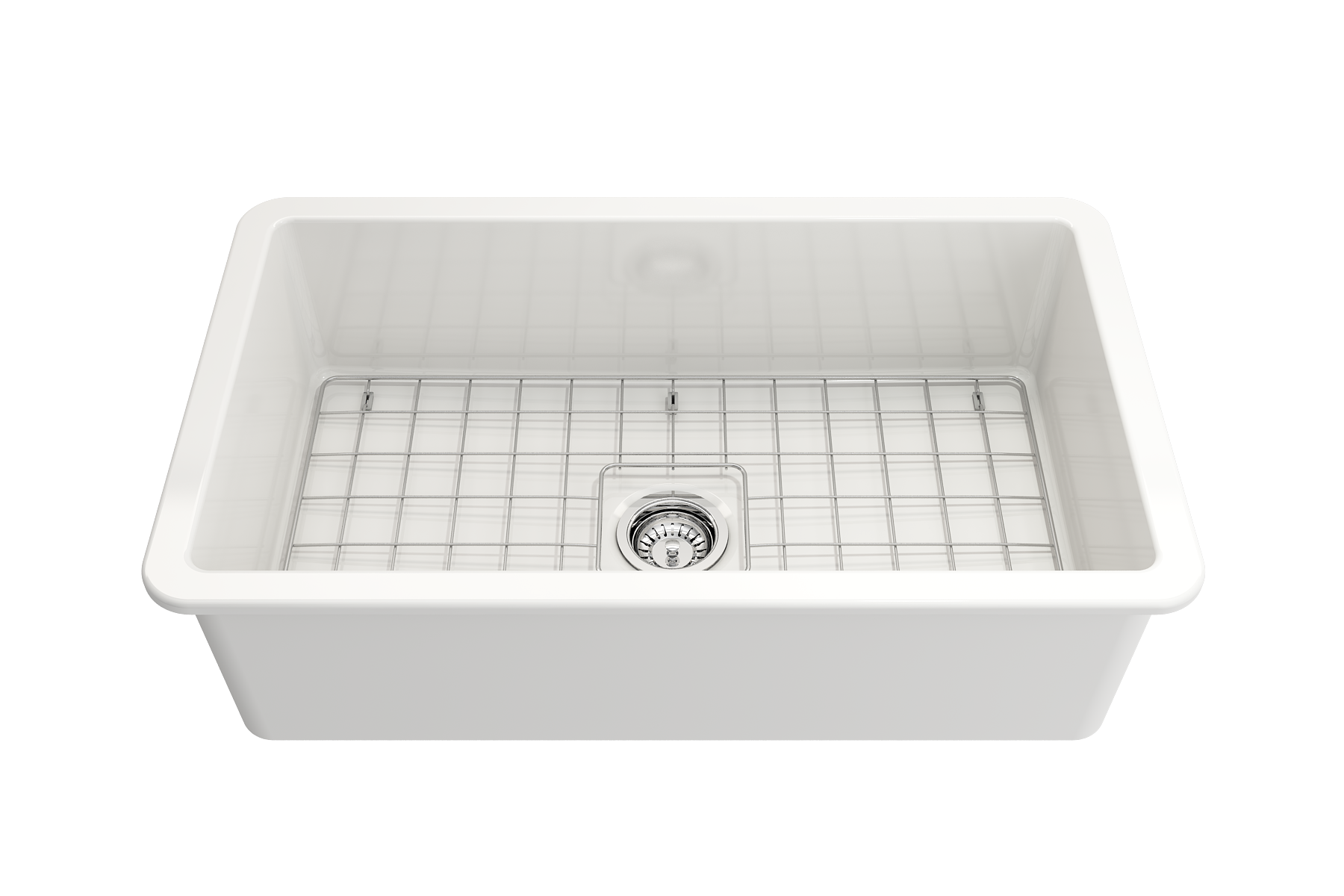 BOCCHI Sotto 32" White Dual Mount Fireclay Workstation Kitchen Sink Kit with Stainless Steel Faucet and Accessories, 1362-001-2024SS