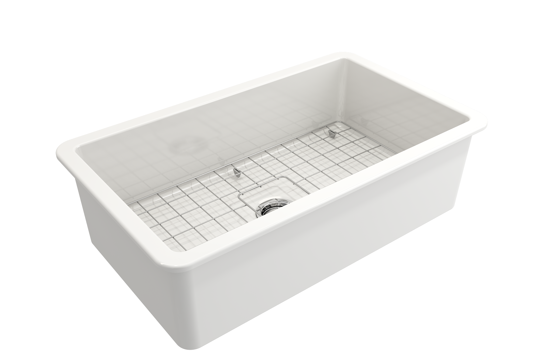 BOCCHI Sotto 32" White Dual Mount Fireclay Workstation Kitchen Sink Kit with Stainless Steel Faucet and Accessories, 1362-001-2024SS