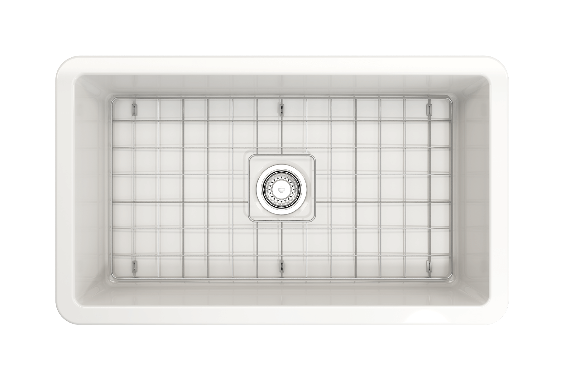 BOCCHI Sotto 32" Fireclay Undermount Single Bowl Kitchen Sink, White, 1362-001-0120