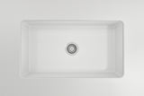 BOCCHI Sotto 32" Fireclay Undermount Single Bowl Kitchen Sink, Matte White, 1362-002-0120