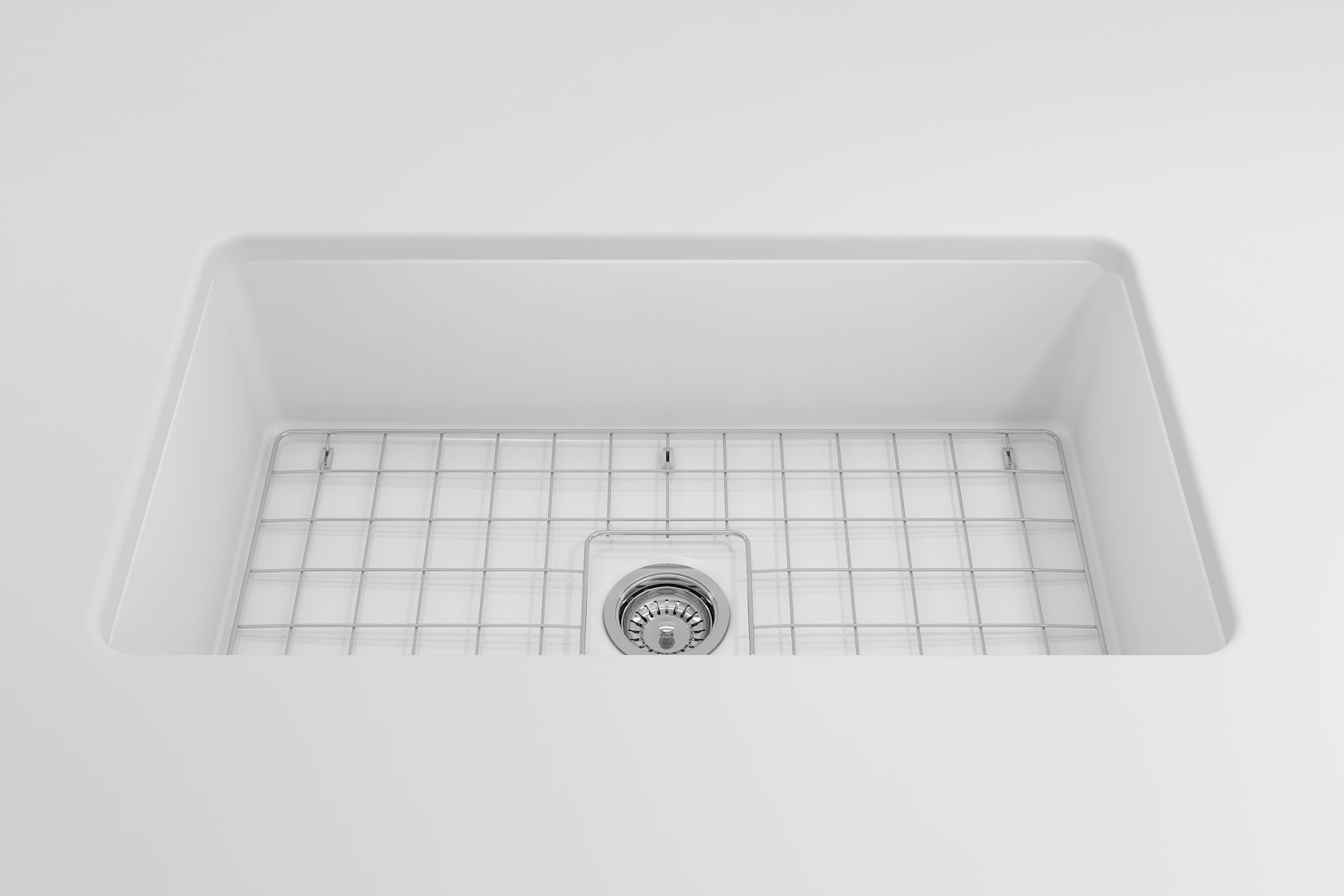 BOCCHI Sotto 32" Fireclay Undermount Single Bowl Kitchen Sink, Matte White, 1362-002-0120