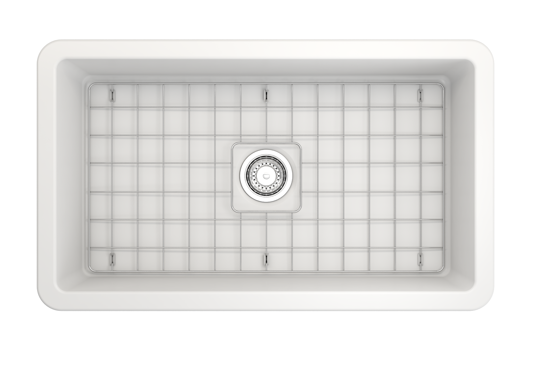 BOCCHI Sotto 32" Fireclay Undermount Single Bowl Kitchen Sink, Matte White, 1362-002-0120