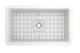 BOCCHI Sotto 32" Fireclay Undermount Single Bowl Kitchen Sink, Matte White, 1362-002-0120