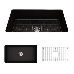 Alternate Image for BOCCHI Sotto 32" Fireclay Undermount Single Bowl Kitchen Sink, Matte Black, 1362-004-0120