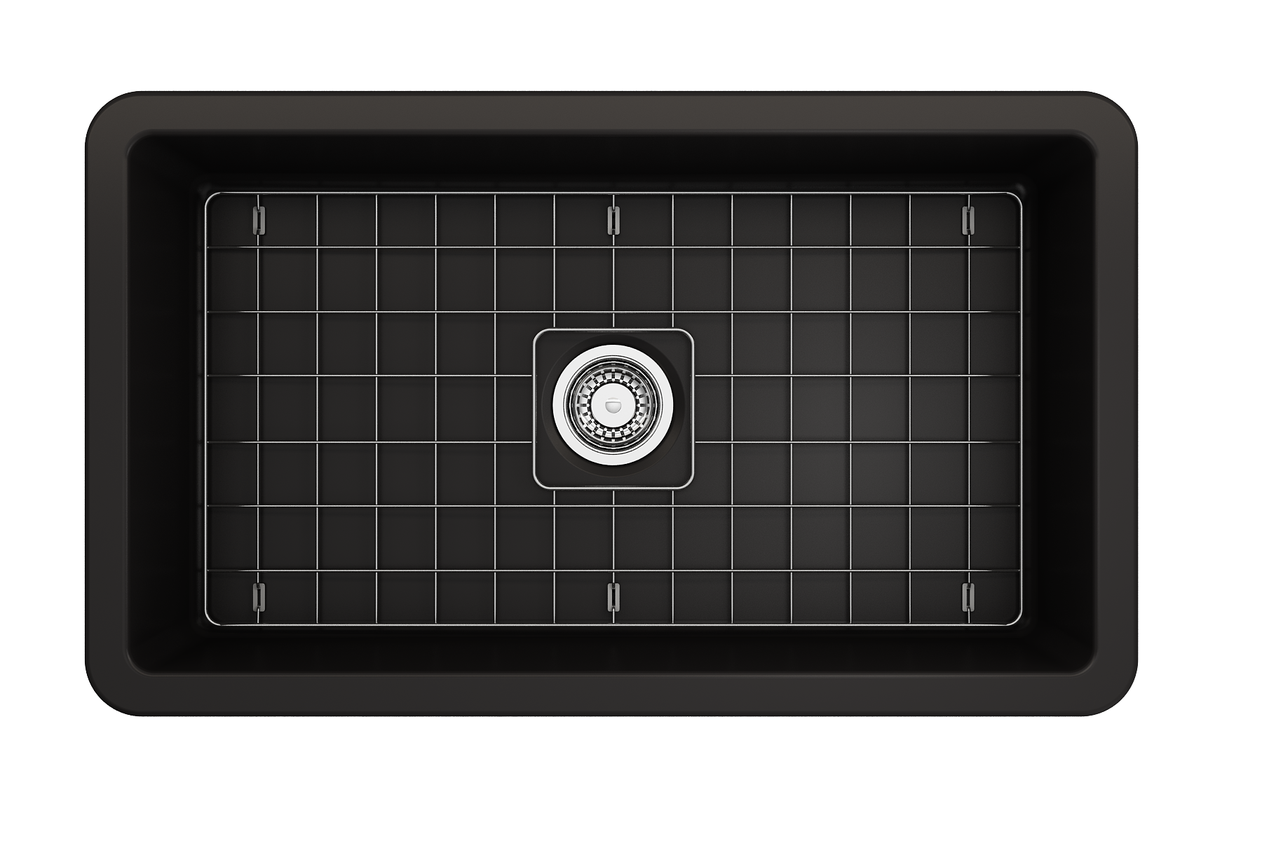 BOCCHI Sotto 32" Fireclay Undermount Single Bowl Kitchen Sink, Matte Black, 1362-004-0120