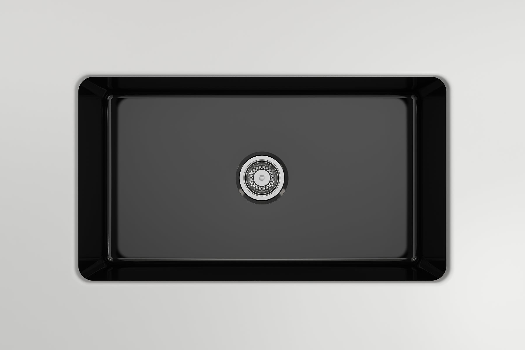 BOCCHI Sotto 32" Fireclay Undermount Single Bowl Kitchen Sink, Black, 1362-005-0120