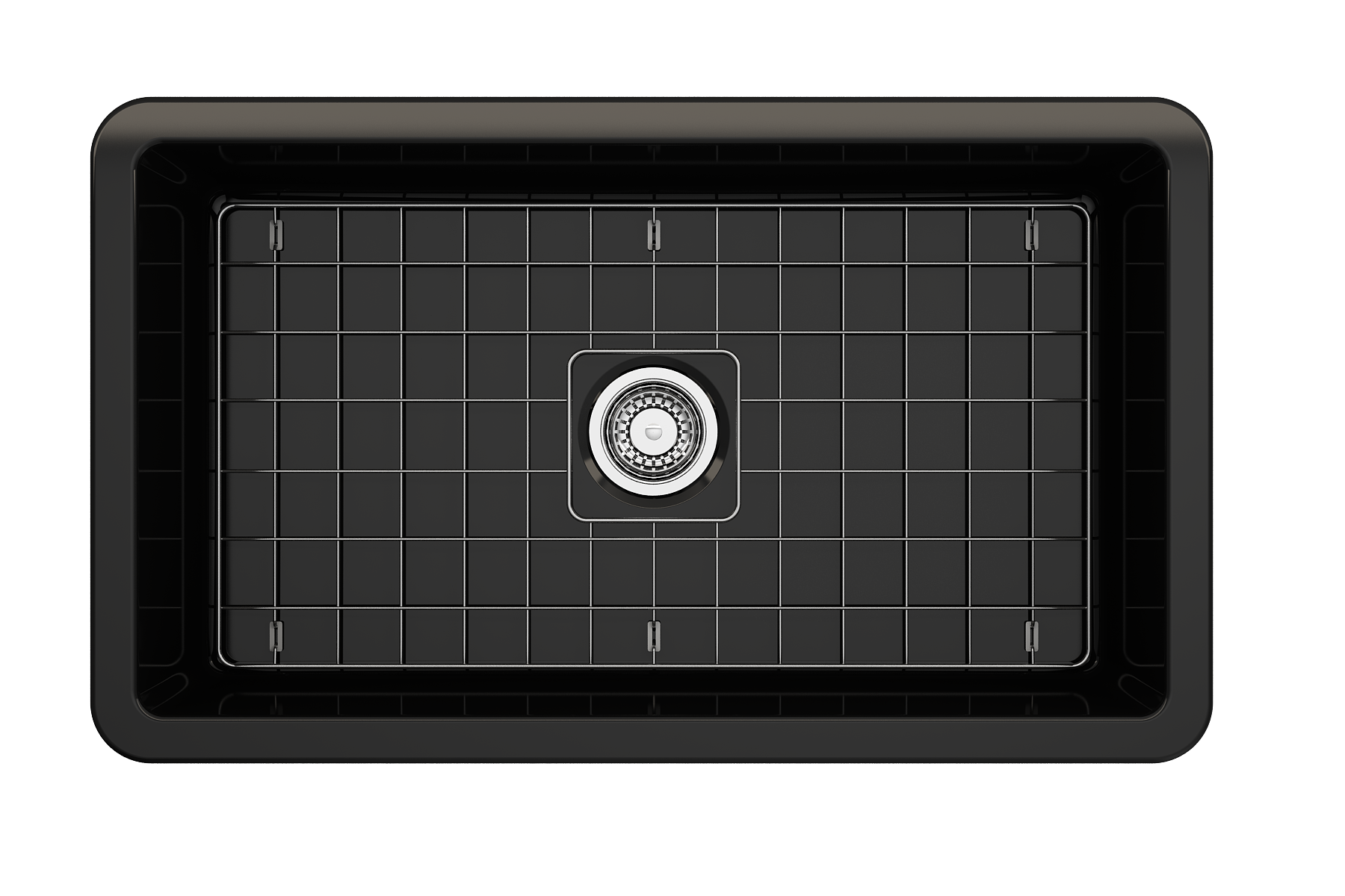 BOCCHI Sotto 32" Fireclay Undermount Single Bowl Kitchen Sink, Black, 1362-005-0120