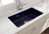 BOCCHI Sotto 32" Fireclay Undermount Single Bowl Kitchen Sink, Sapphire Blue, 1362-010-0120