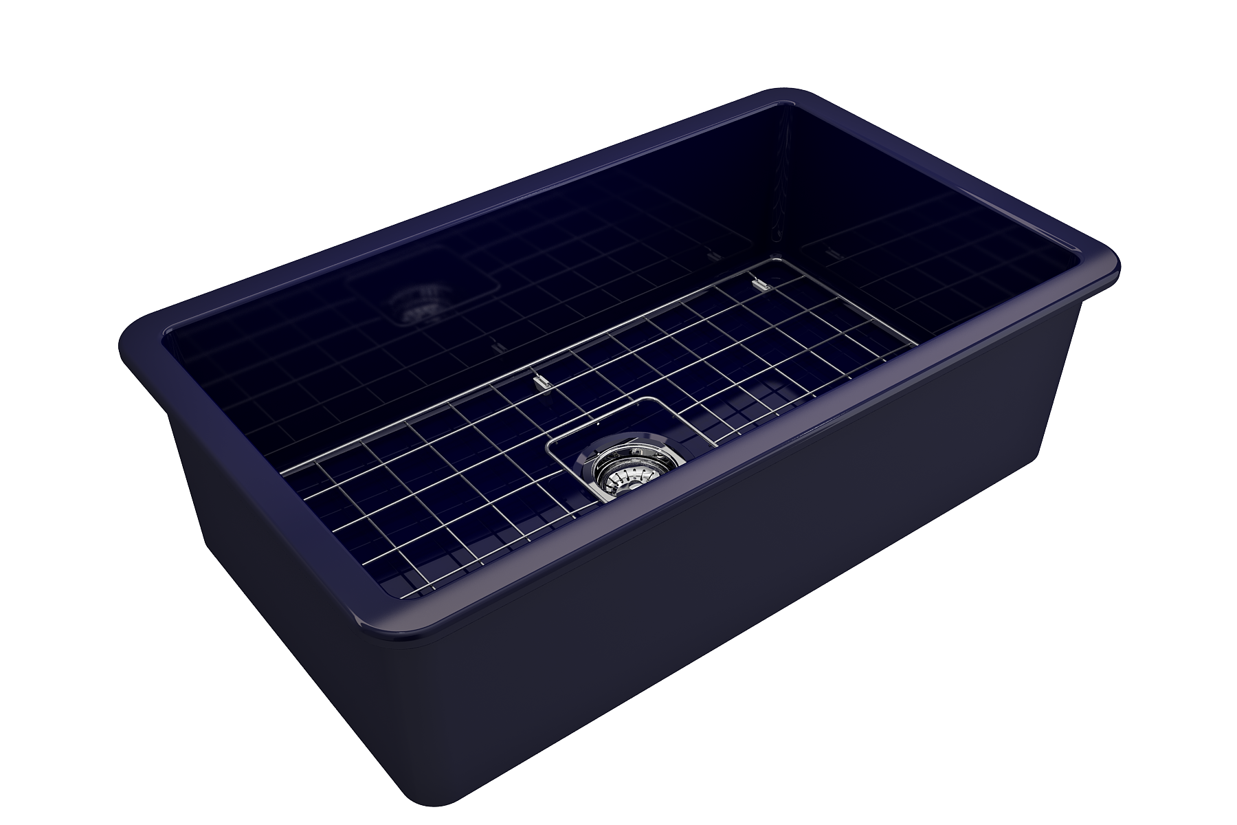 BOCCHI Sotto 32" Fireclay Undermount Single Bowl Kitchen Sink, Sapphire Blue, 1362-010-0120