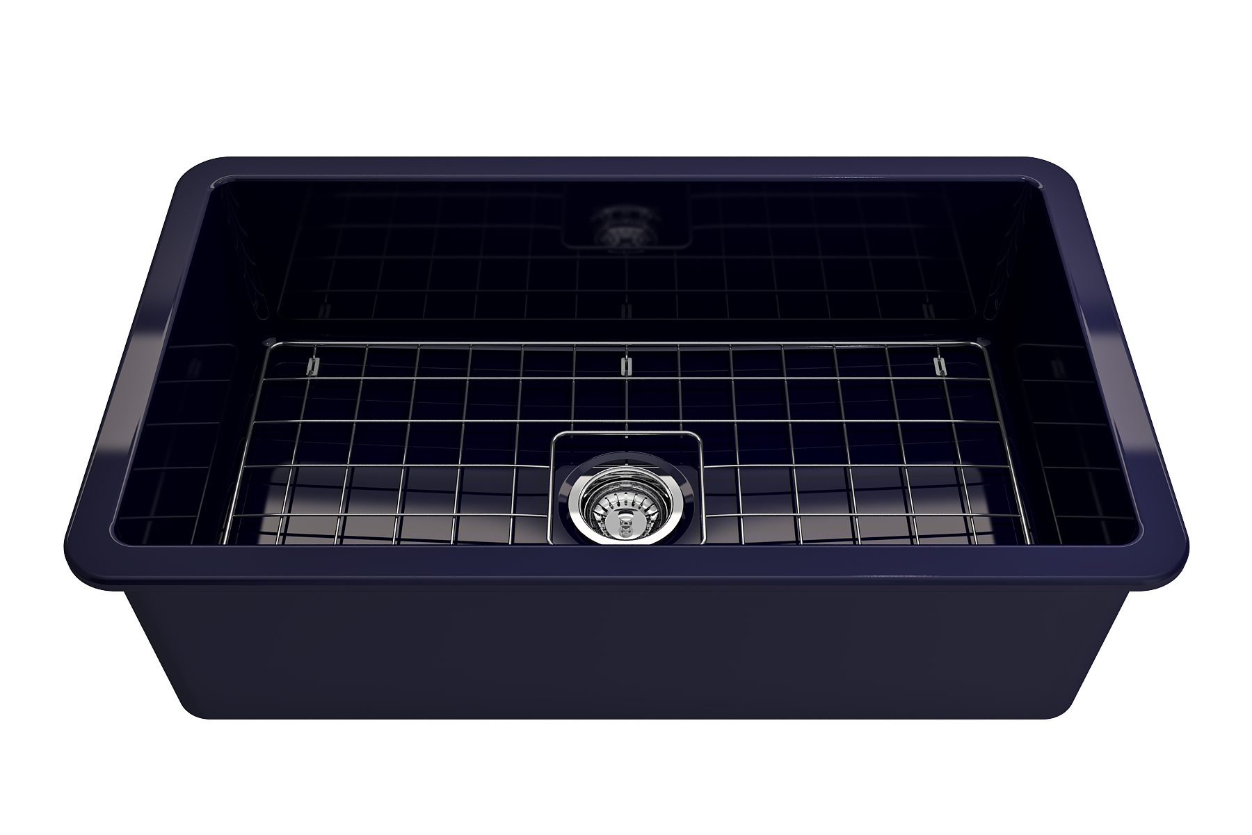 BOCCHI Sotto 32" Fireclay Undermount Single Bowl Kitchen Sink, Sapphire Blue, 1362-010-0120