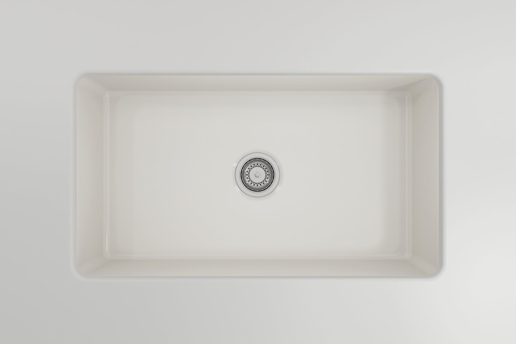 BOCCHI Sotto 32" Fireclay Undermount Single Bowl Kitchen Sink, Biscuit, 1362-014-0120