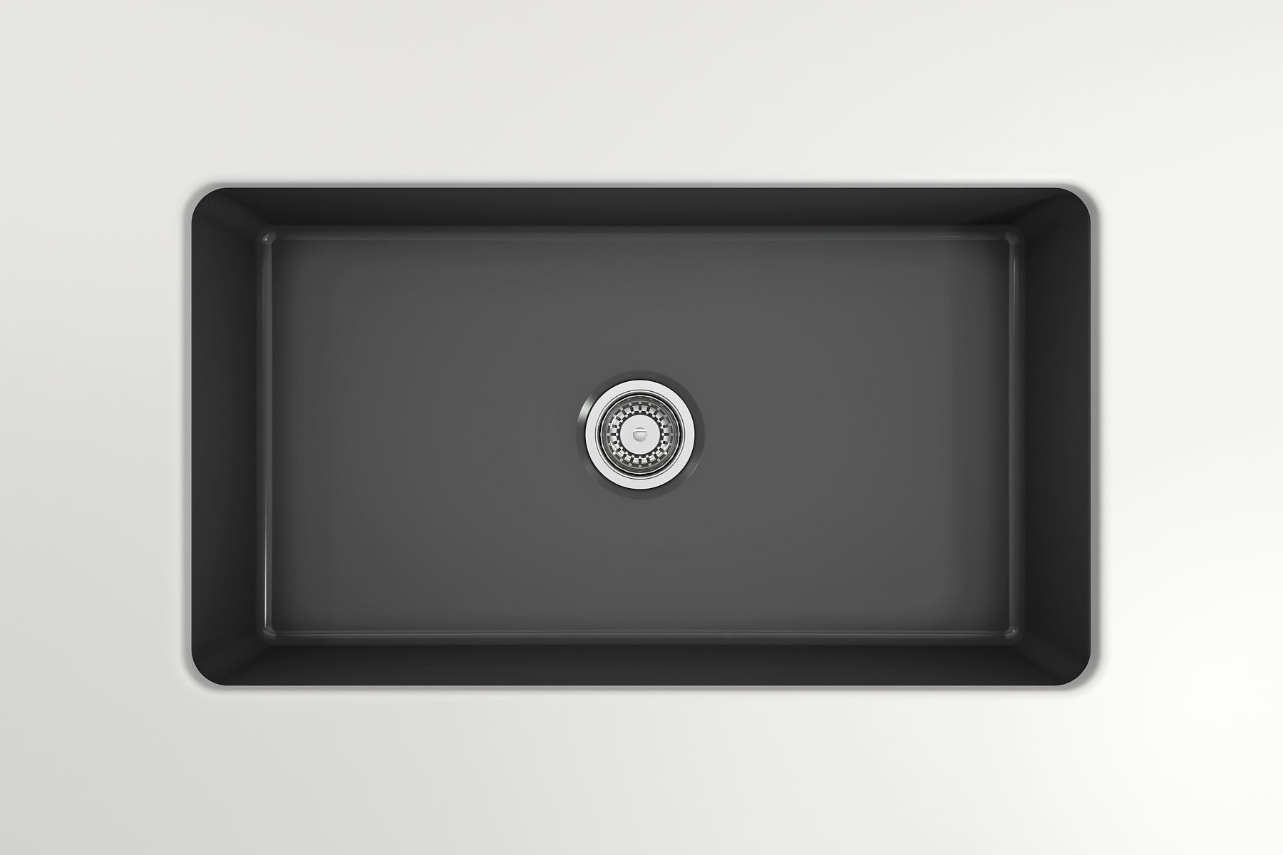 BOCCHI Sotto 32" Fireclay Undermount Single Bowl Kitchen Sink, Matte Dark Gray, 1362-020-0120