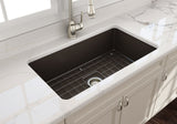 BOCCHI Sotto 32" Fireclay Undermount Single Bowl Kitchen Sink, Matte Brown, 1362-025-0120
