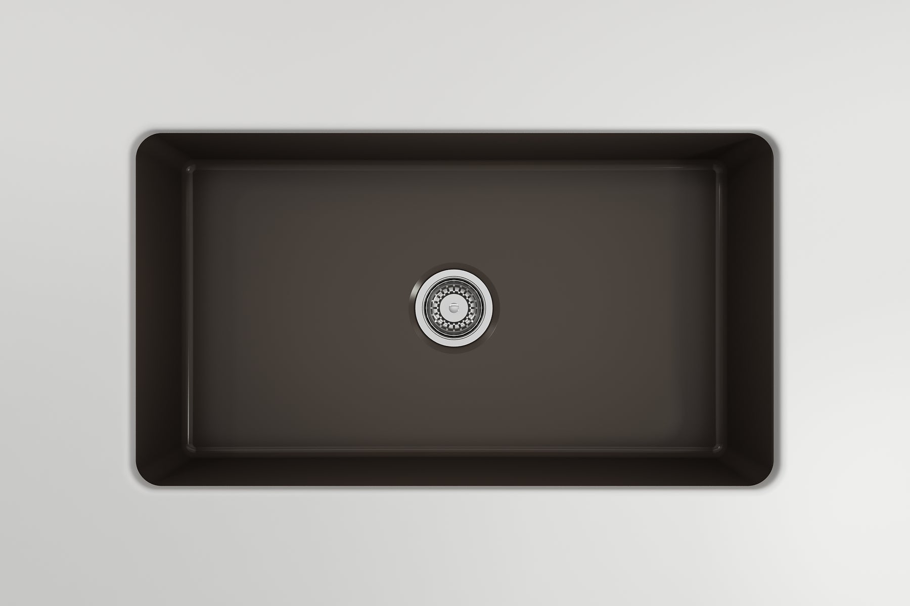 BOCCHI Sotto 32" Fireclay Undermount Single Bowl Kitchen Sink, Matte Brown, 1362-025-0120