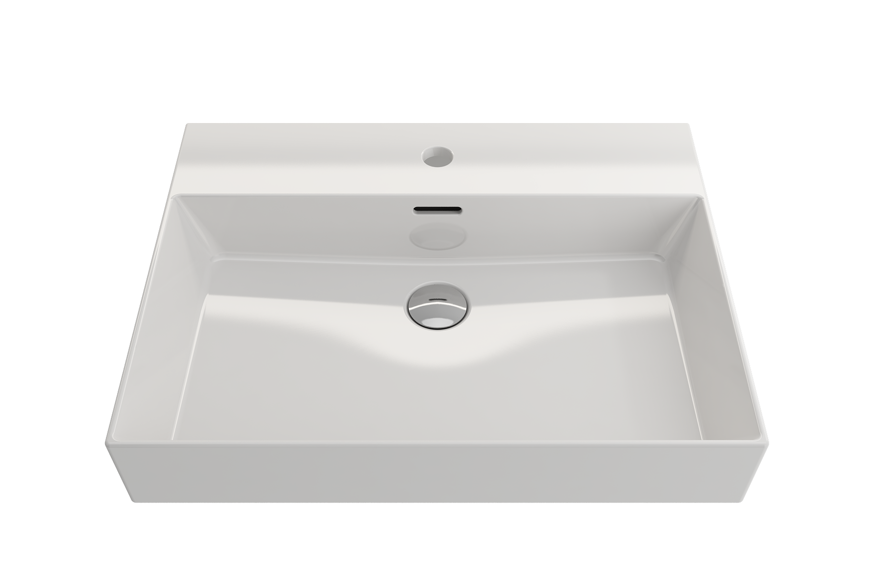 BOCCHI Milano 24" Rectangle Wallmount Fireclay Bathroom Sink, White, Single Faucet Hole, 1376-001-0126