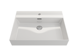 BOCCHI Milano 24" Rectangle Wallmount Fireclay Bathroom Sink, White, Single Faucet Hole, 1376-001-0126