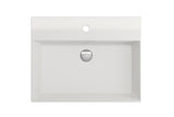 BOCCHI Milano 24" Rectangle Wallmount Fireclay Bathroom Sink, White, Single Faucet Hole, 1376-001-0126