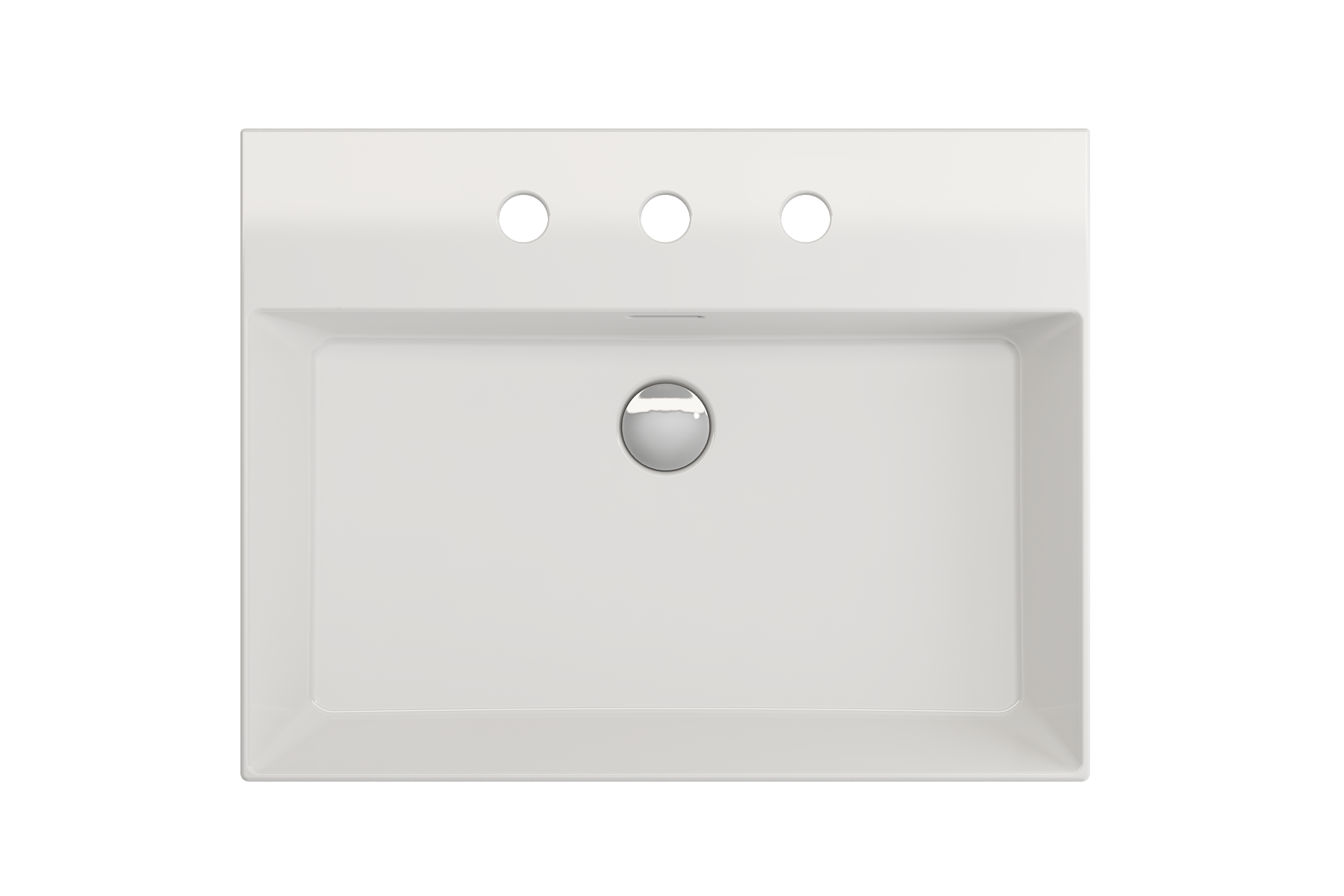 BOCCHI Milano 24" Rectangle Wallmount Fireclay Bathroom Sink, White, 3 Faucet Hole, 1376-001-0127