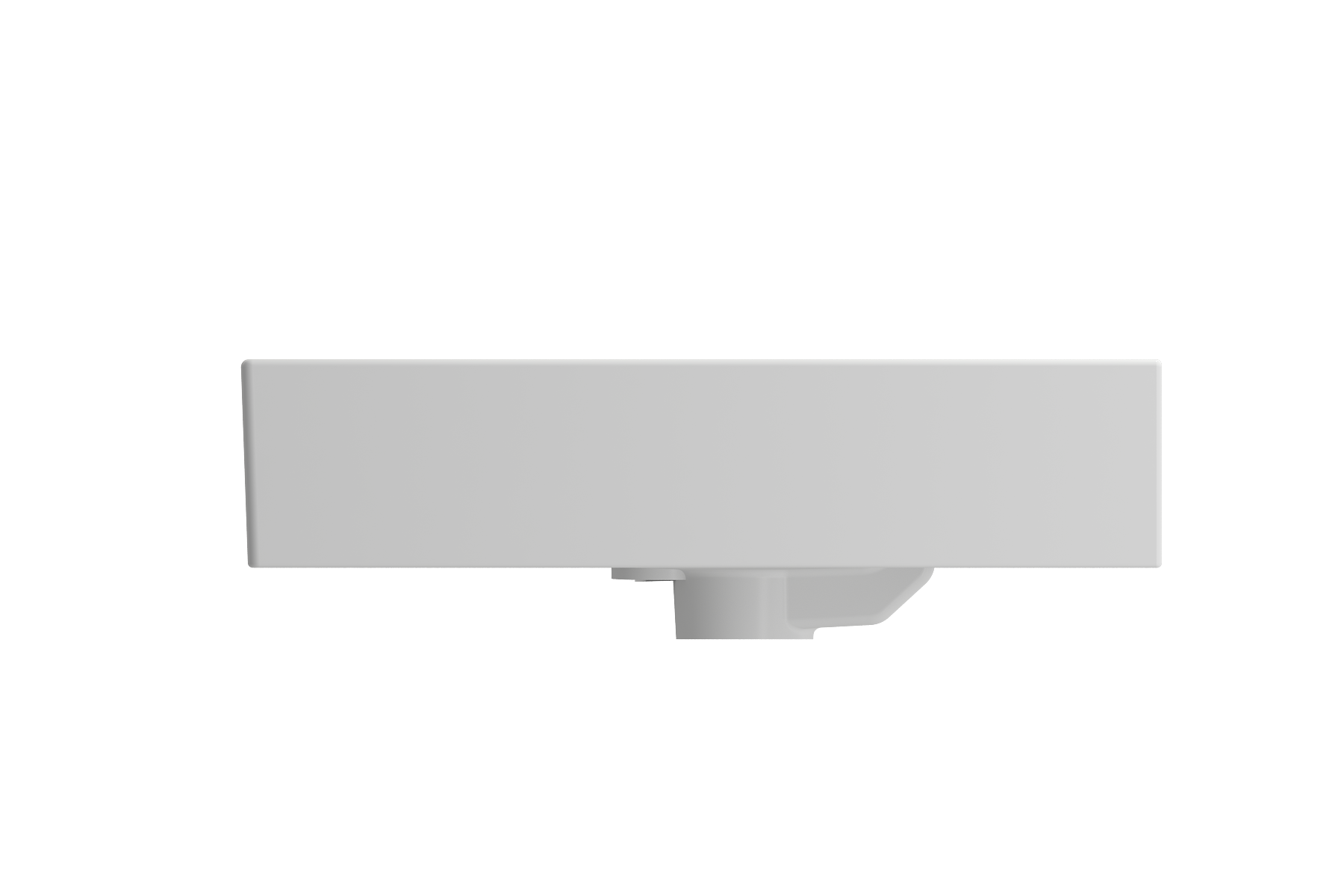 BOCCHI Milano 24" Rectangle Wallmount Fireclay Bathroom Sink, Matte White, Single Faucet Hole, 1376-002-0126
