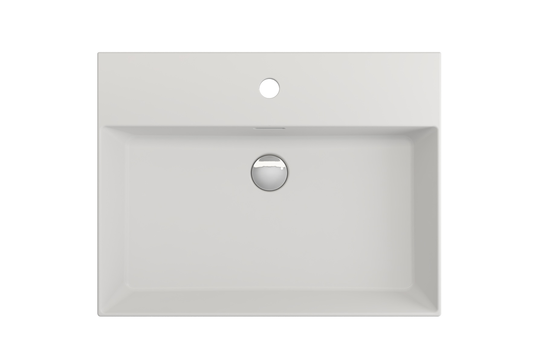 BOCCHI Milano 24" Rectangle Wallmount Fireclay Bathroom Sink, Matte White, Single Faucet Hole, 1376-002-0126