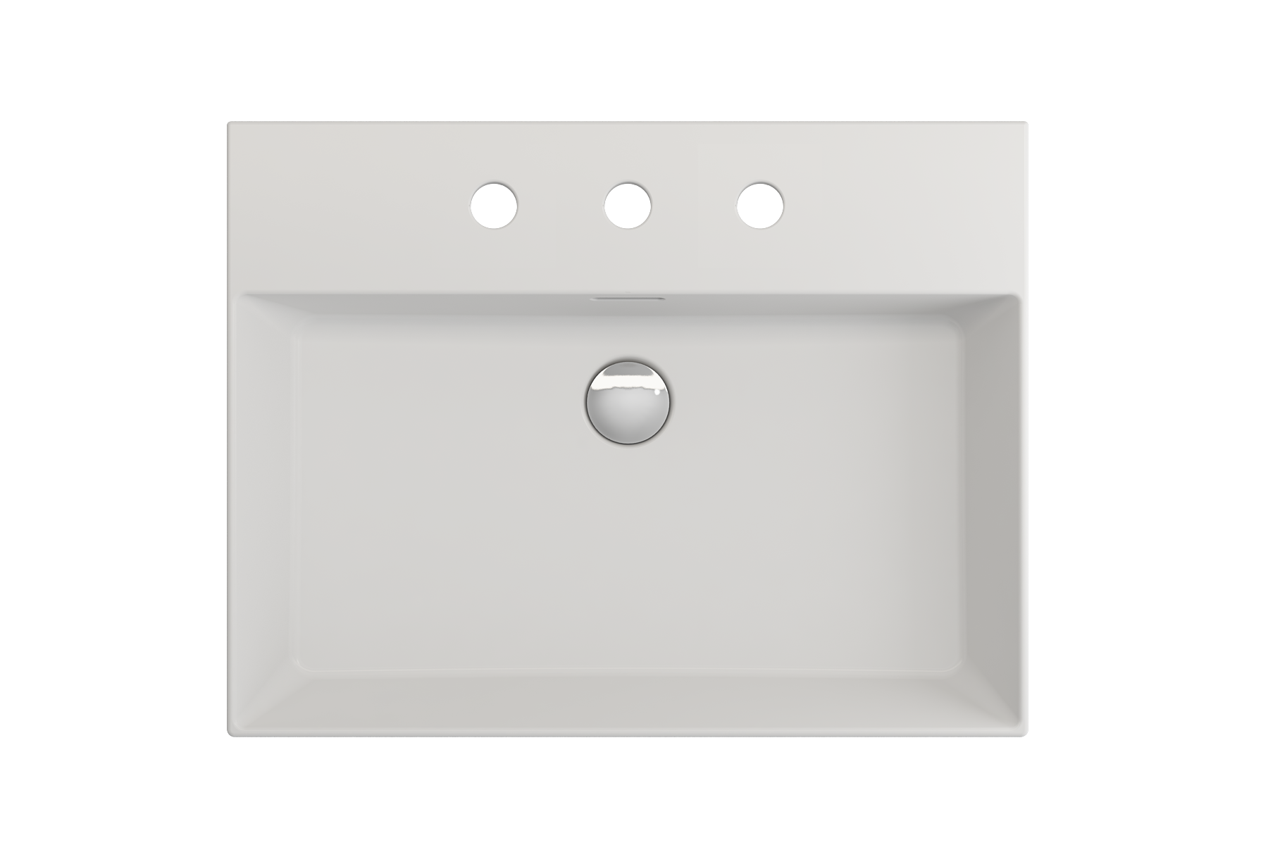 BOCCHI Milano 24" Rectangle Wallmount Fireclay Bathroom Sink, Matte White, 3 Faucet Hole, 1376-002-0127
