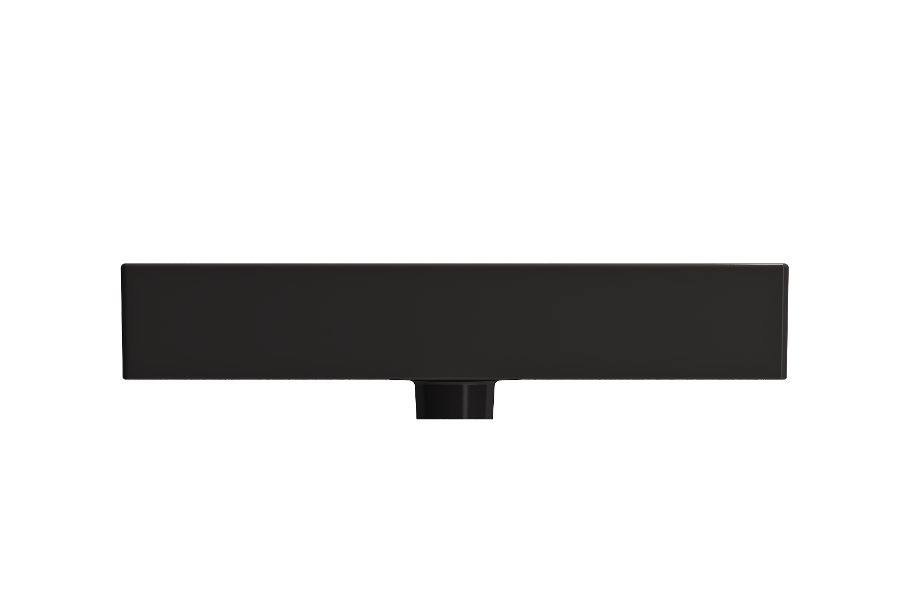 BOCCHI Milano 24" Rectangle Wallmount Fireclay Bathroom Sink, Matte Black, Single Faucet Hole, 1376-004-0126