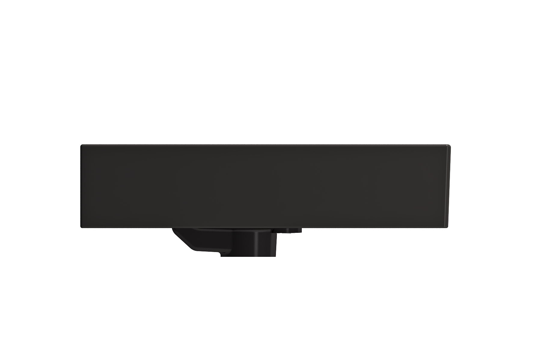 BOCCHI Milano 24" Rectangle Wallmount Fireclay Bathroom Sink, Matte Black, Single Faucet Hole, 1376-004-0126