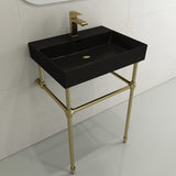 BOCCHI Milano 24" Rectangle Wallmount Fireclay Bathroom Sink, Matte Black, Single Faucet Hole, 1376-004-0126