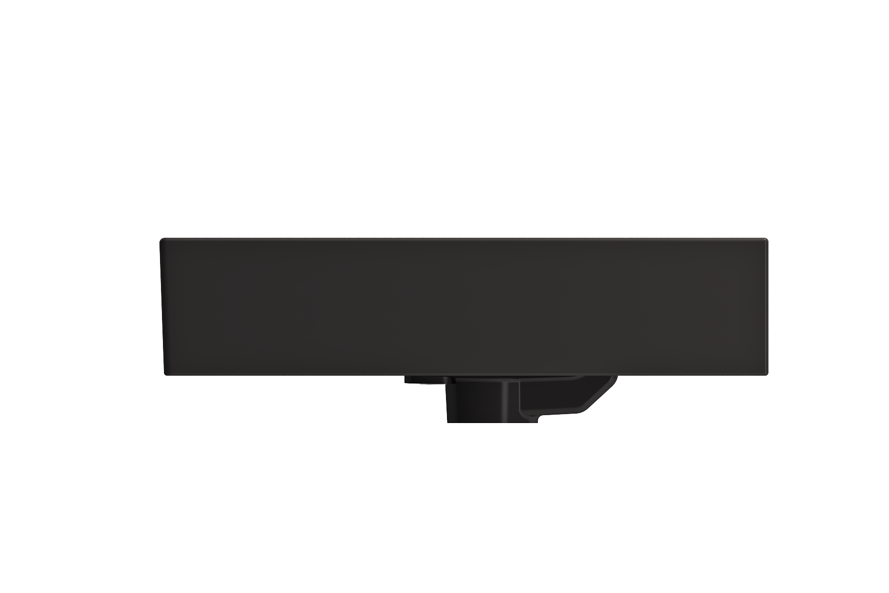 BOCCHI Milano 24" Rectangle Wallmount Fireclay Bathroom Sink, Matte Black, Single Faucet Hole, 1376-004-0126