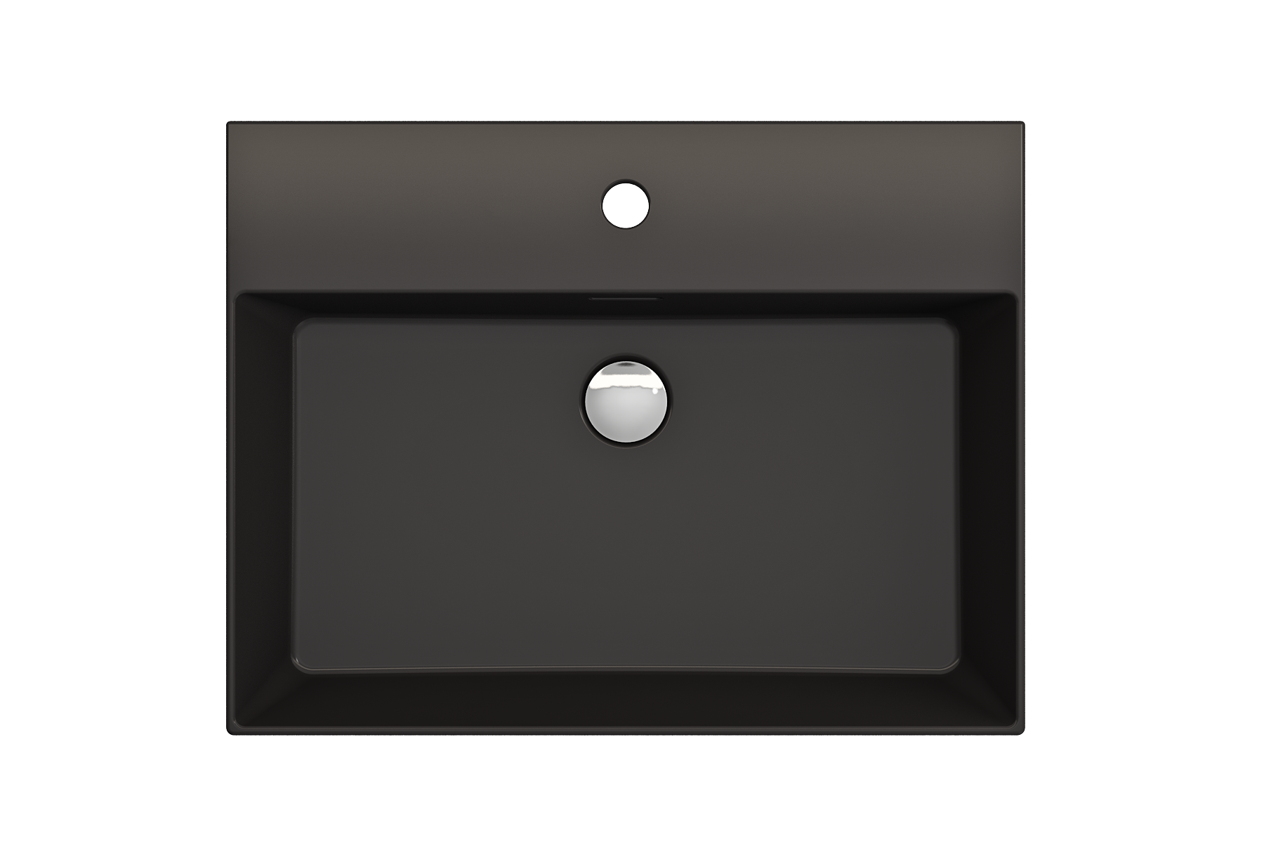 BOCCHI Milano 24" Rectangle Wallmount Fireclay Bathroom Sink, Matte Black, Single Faucet Hole, 1376-004-0126