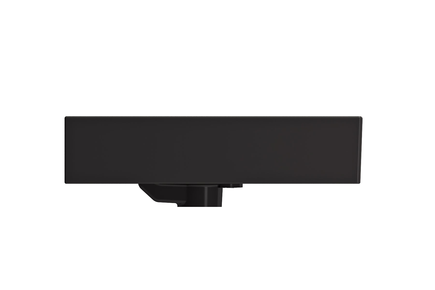 BOCCHI Milano 24" Rectangle Wallmount Fireclay Bathroom Sink, Matte Black, 3 Faucet Hole, 1376-004-0127