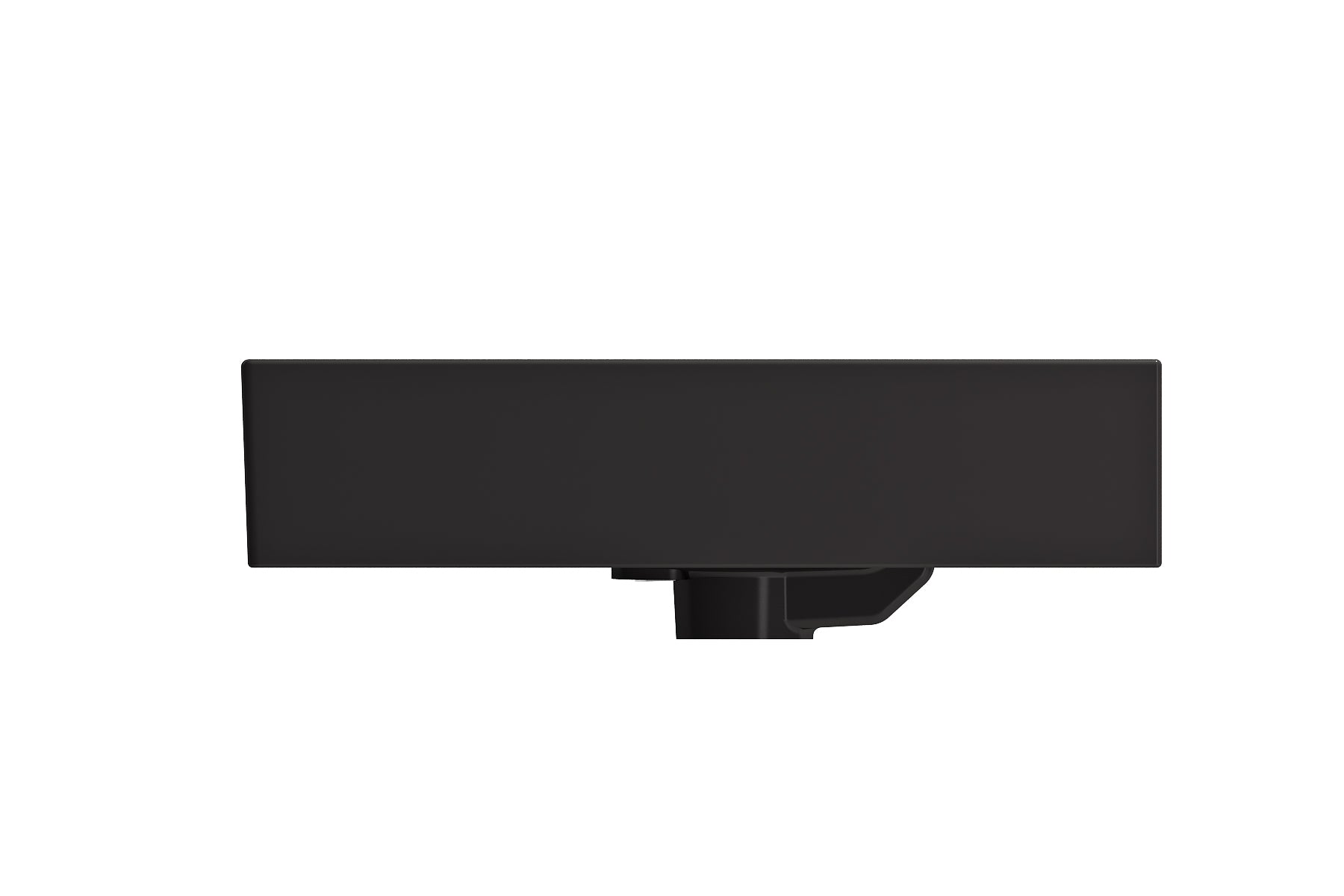 BOCCHI Milano 24" Rectangle Wallmount Fireclay Bathroom Sink, Matte Black, 3 Faucet Hole, 1376-004-0127