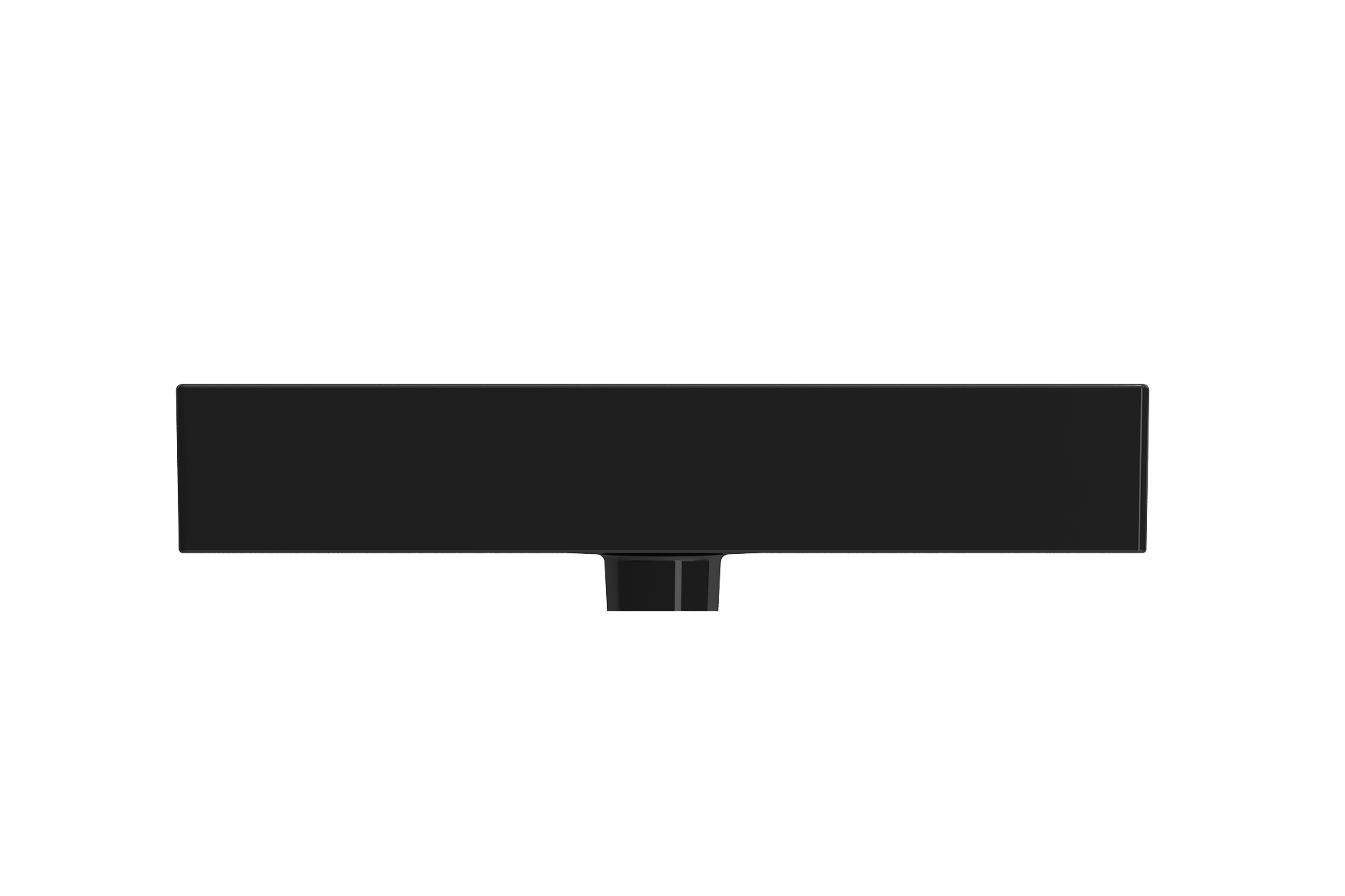 BOCCHI Milano 24" Rectangle Wallmount Fireclay Bathroom Sink, Black, Single Faucet Hole, 1376-005-0126