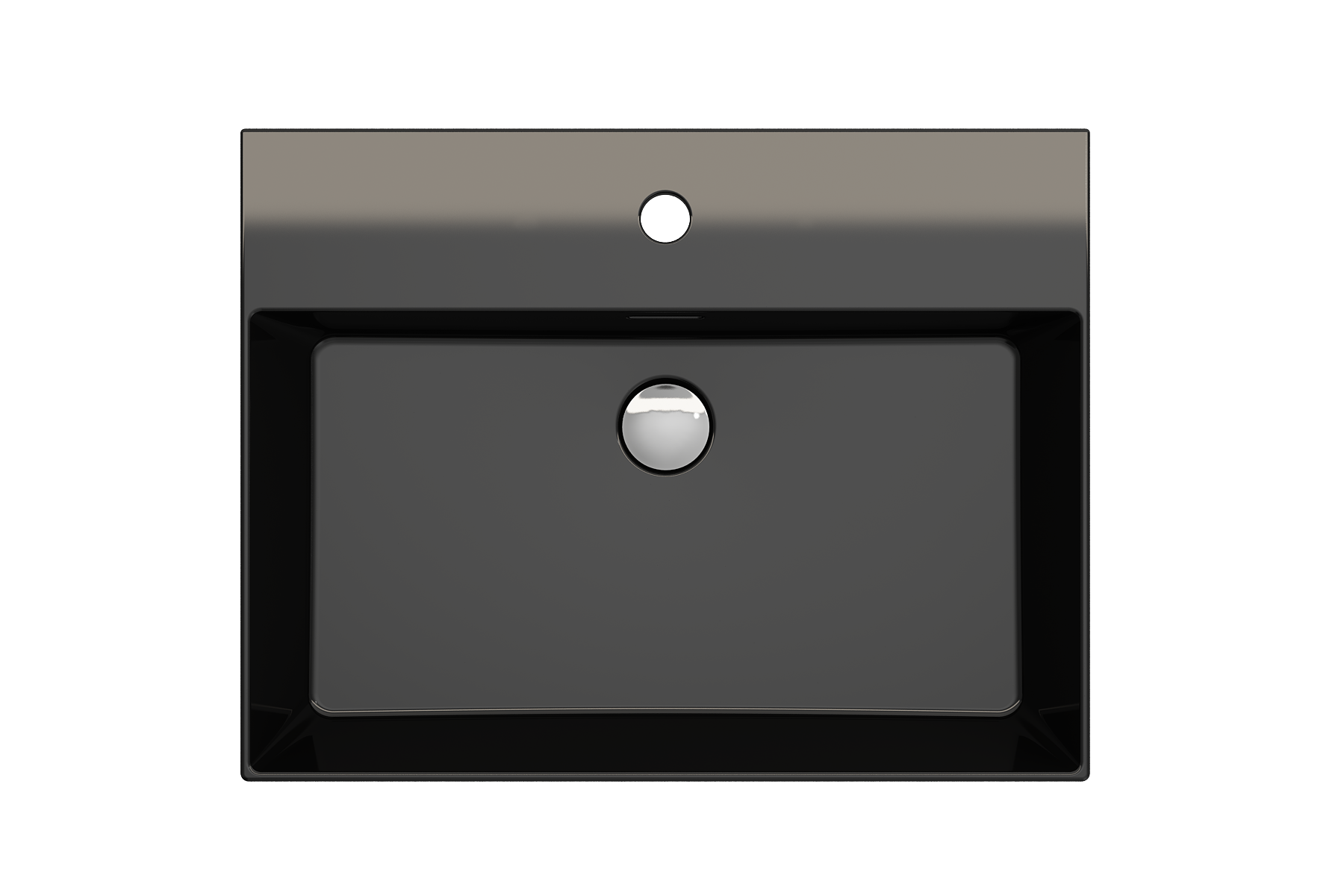 BOCCHI Milano 24" Rectangle Wallmount Fireclay Bathroom Sink, Black, Single Faucet Hole, 1376-005-0126
